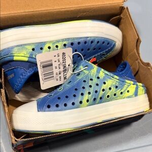 Blue and Yellow Kids Shoes